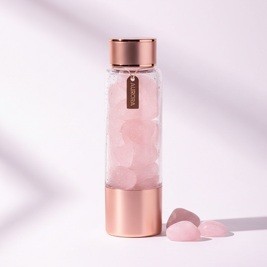 Garrafa de Cristal Quartzo Rosa Wellness